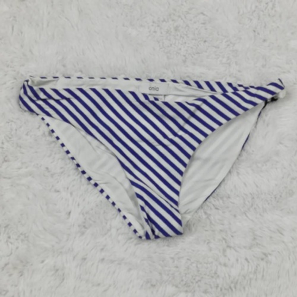Onia Bikini Swim Bottom Womens Multicolor Stripe Nylon Blend Stretch L New